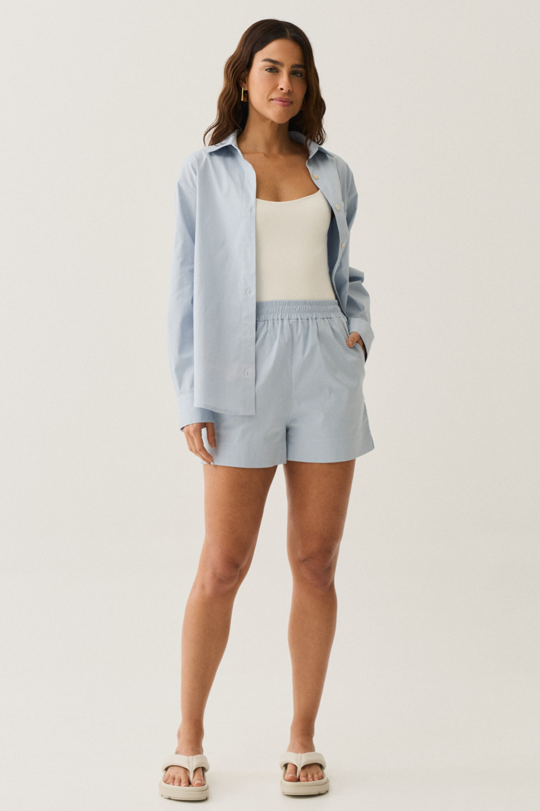 Shorts Tricoline Azul