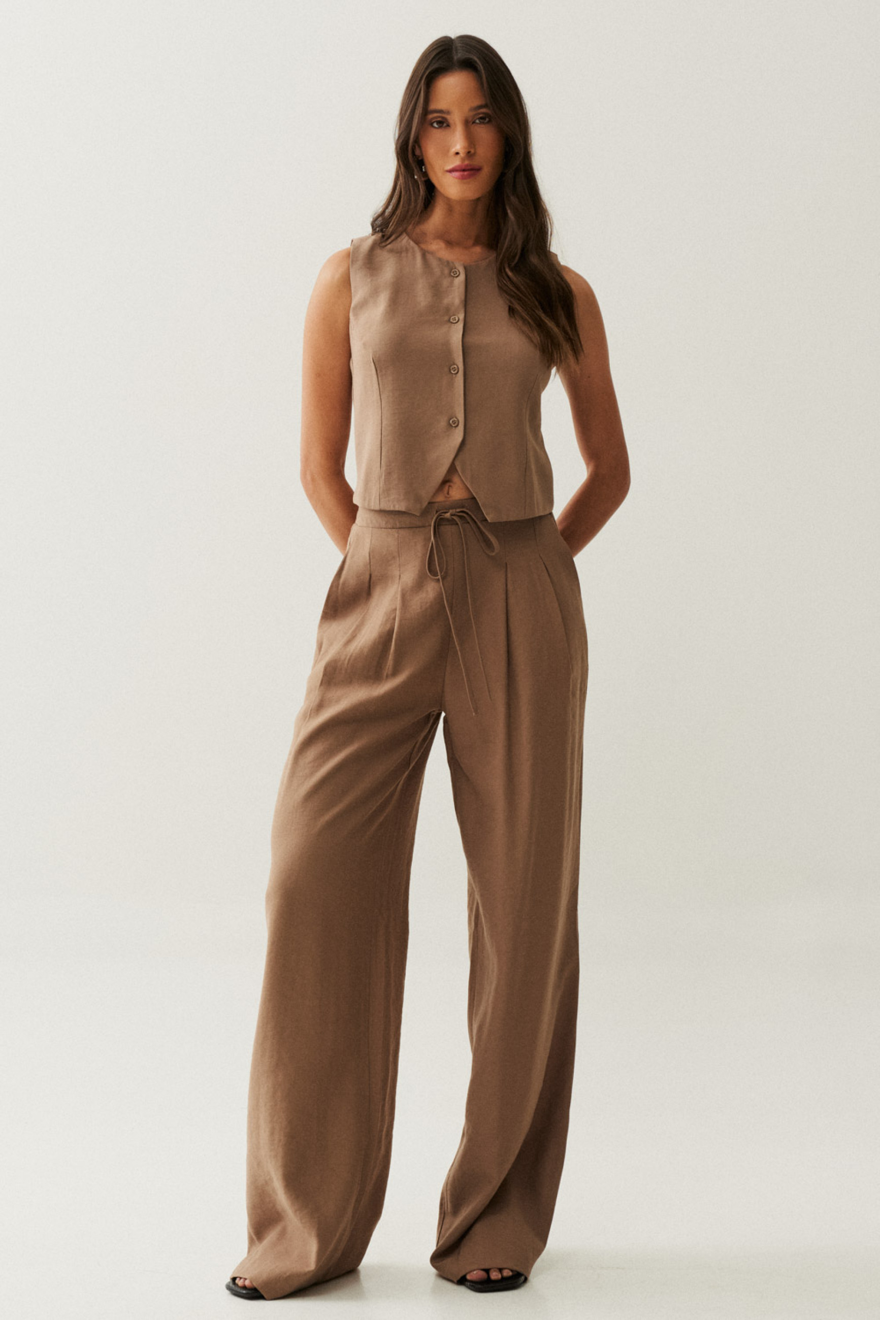 Calça Pences Jenny Café com Leite