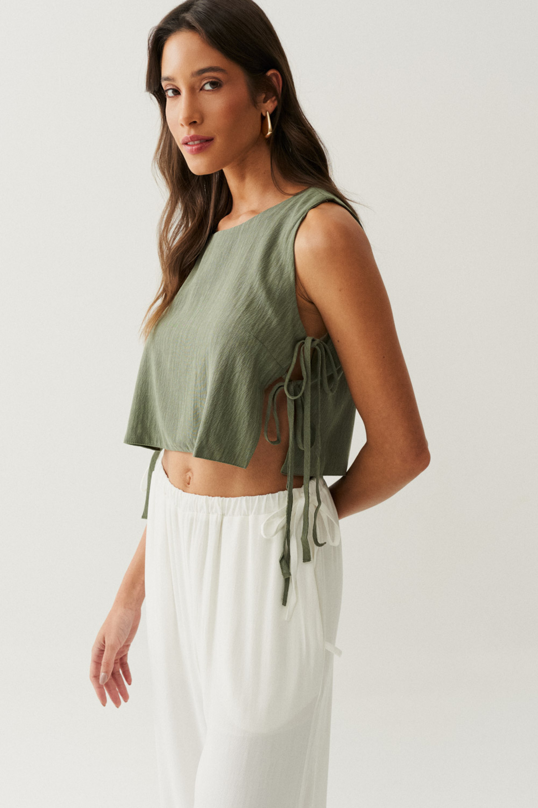 Regata Amarração nas Laterais Nina Verde Militar