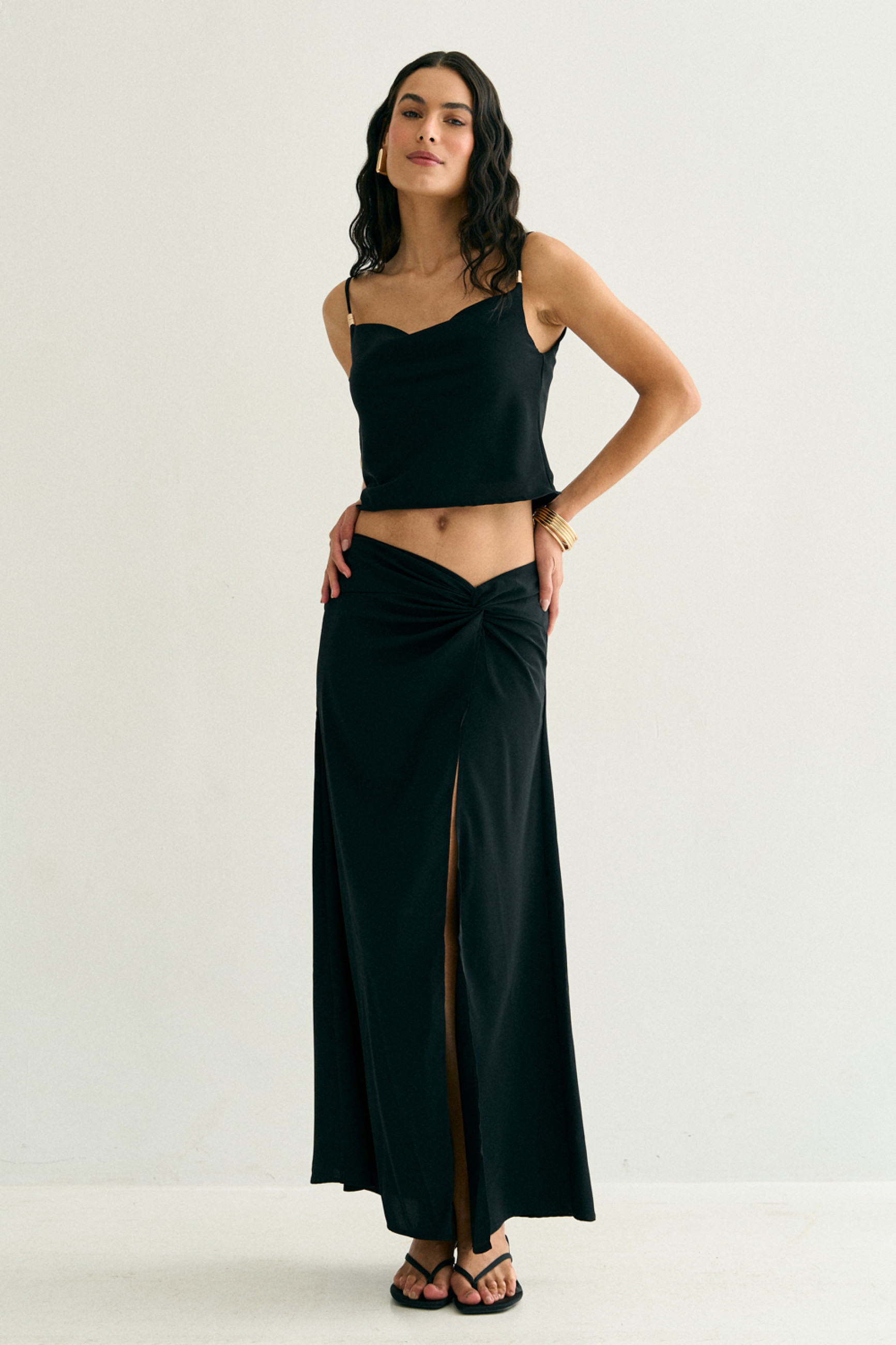 Conjunto Regata e Saia Calla Preto