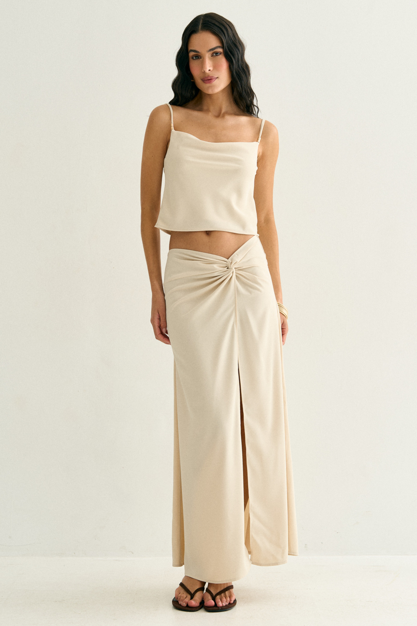 Conjunto Regata e Saia Calla Natural