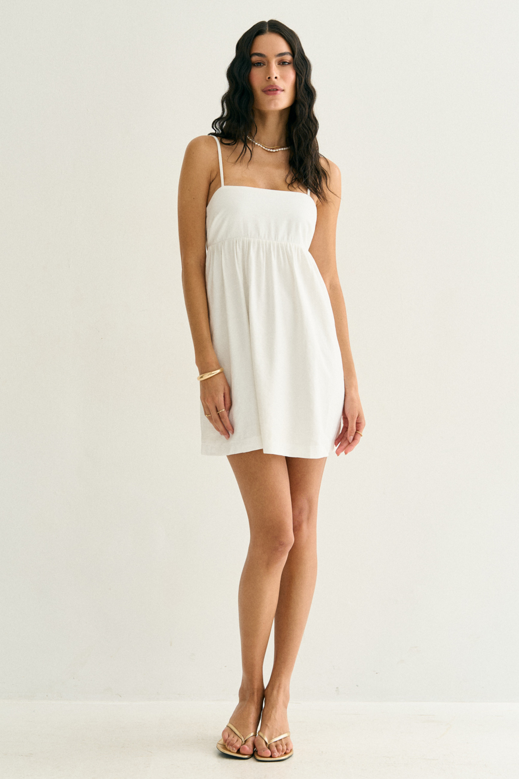 Vestido Amarração nas Costas Eloise Off White