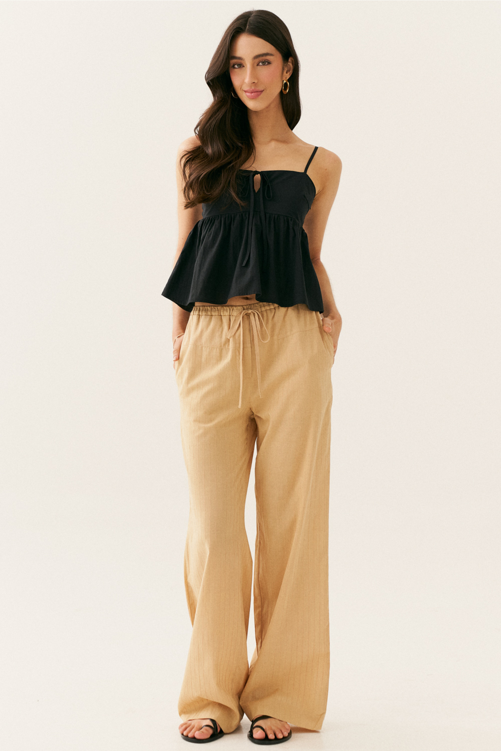 Calça Reta Lia Bege