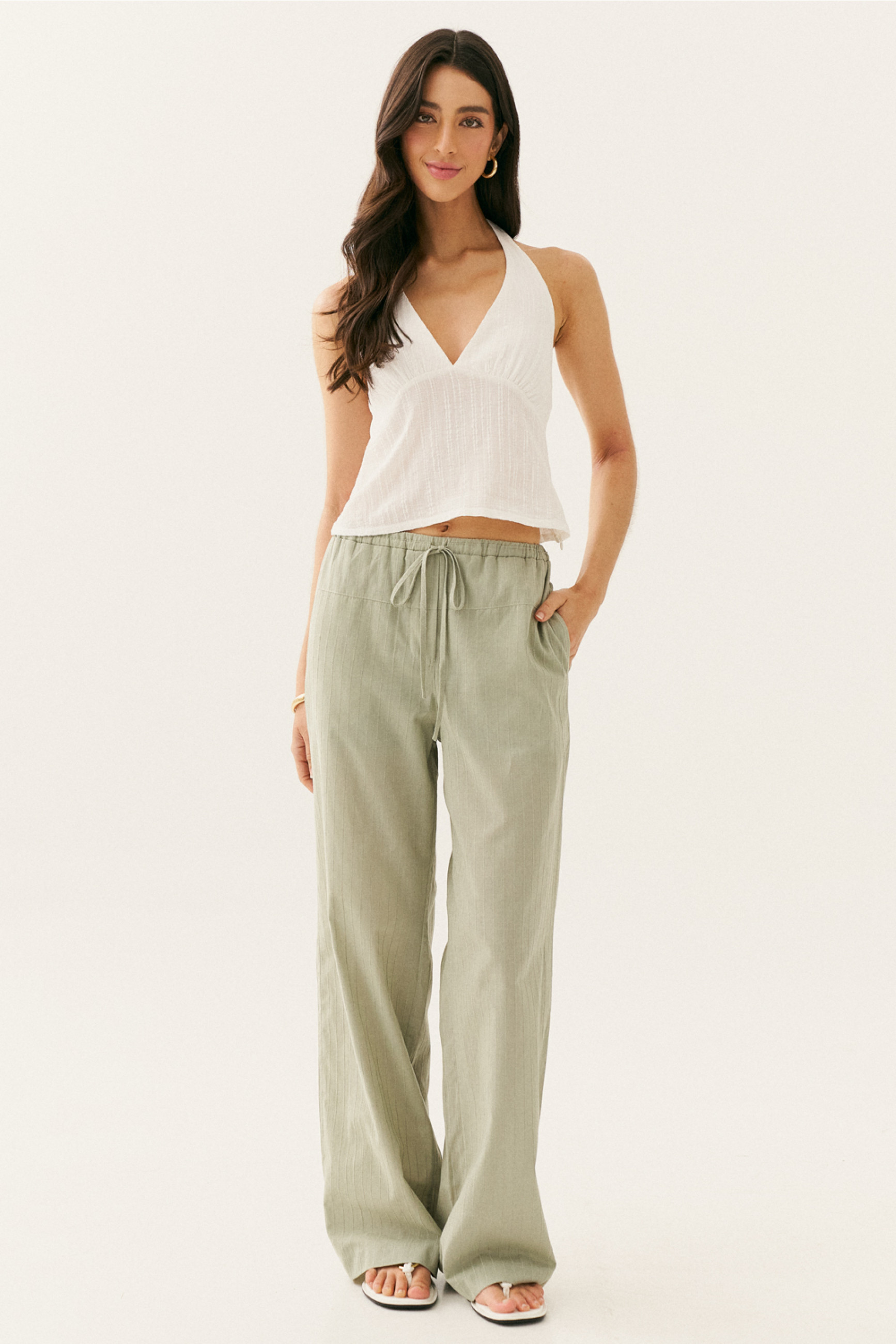 Calça Reta Lia Avocado Claro