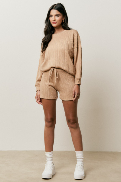 Shorts de Tricot Bege