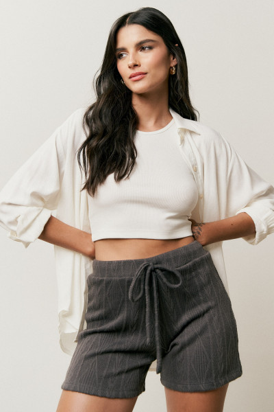 Shorts de Tricot Chumbo