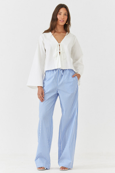 Camisa com Amarração  Off White