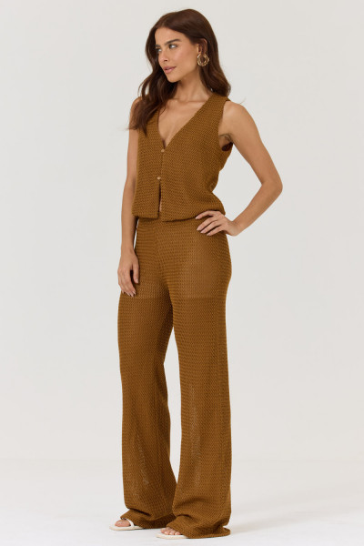 Calça Reta Crochê Cinnamon