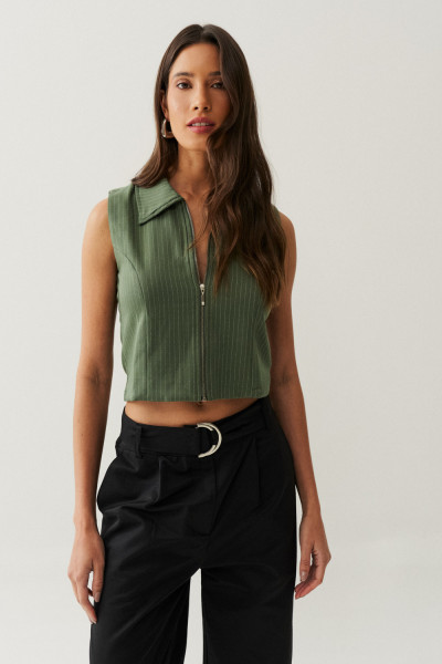 Colete Listrado Mia Verde Militar