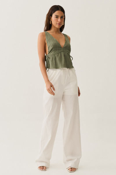 Calça Tricoline Zoe Off White