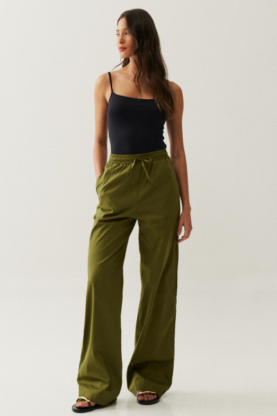 Calça Tricoline Zoe Verde Militar