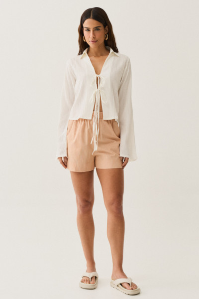 Shorts Bea Listrado Bege