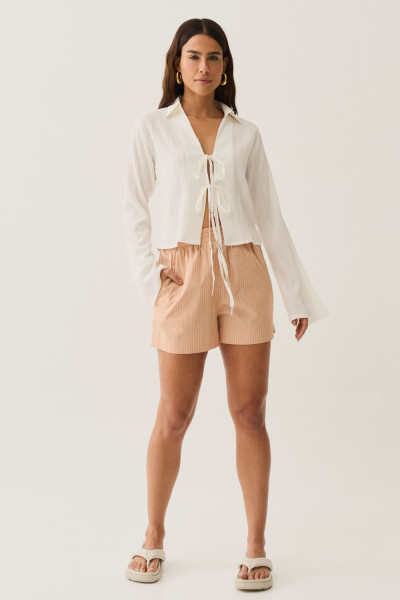 Shorts Bea Listrado Bege