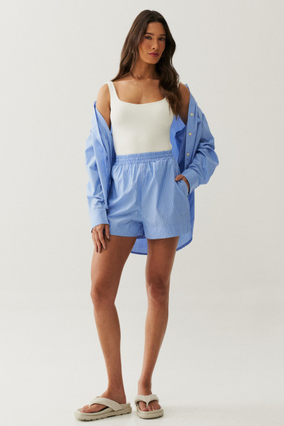 Shorts Bea Listrado Azul