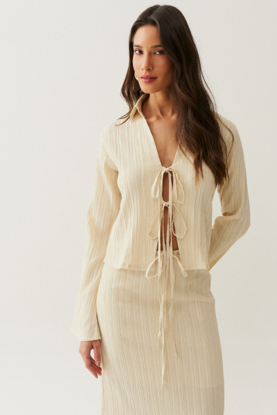  Camisa Amarração Chloe Bege