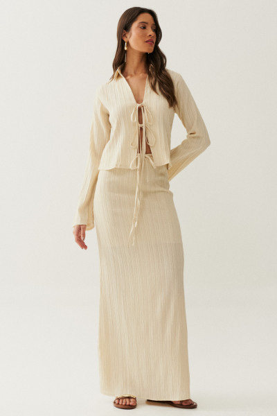  Camisa Amarração Chloe Bege