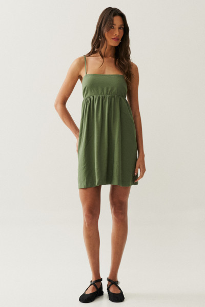 Vestido Amarração nas Costas Eloise Verde Árvore