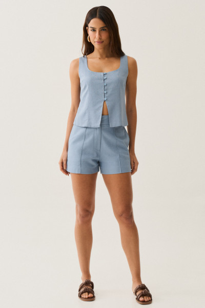 Regata com Botão Elisa Azul