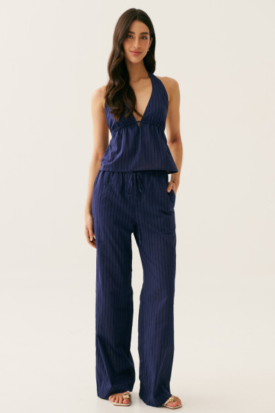 Calça Reta Lia Azul Marinho