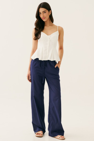 Calça Reta Lia Azul Marinho