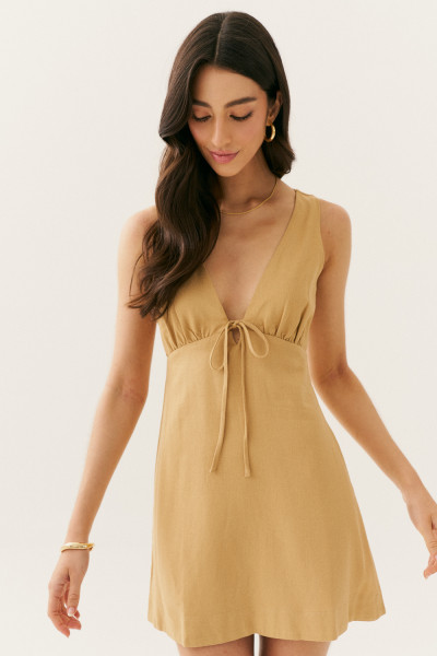 Vestido Curto Emily Bege