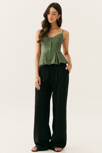 Regata Plissada Julia Verde Árvore