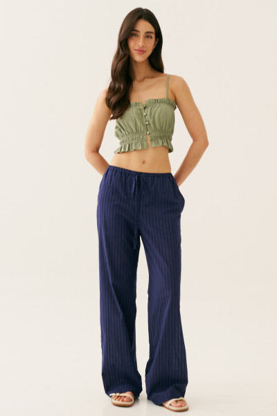 Top Franzido Laís Avocado Claro