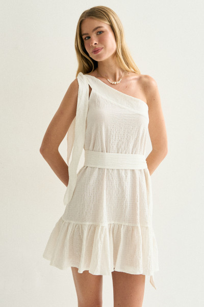 Vestido Um Ombro Iara Off White