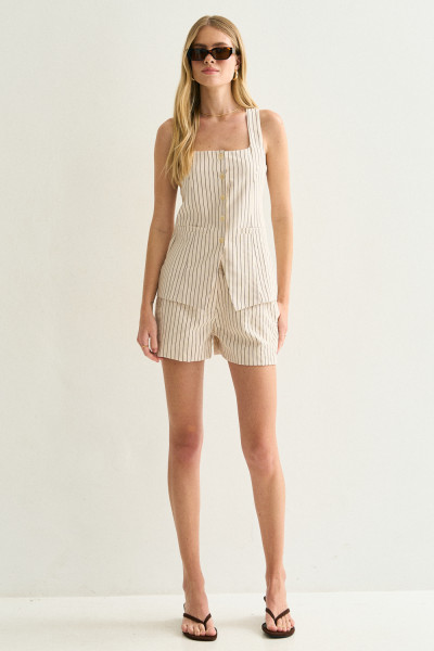 Colete Listrado Sienna Natural