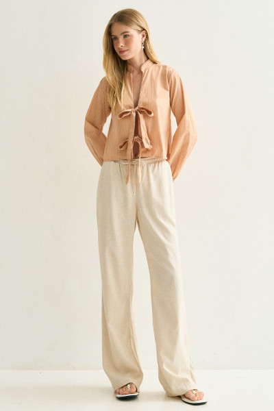 Camisa Listrada Camille Bege