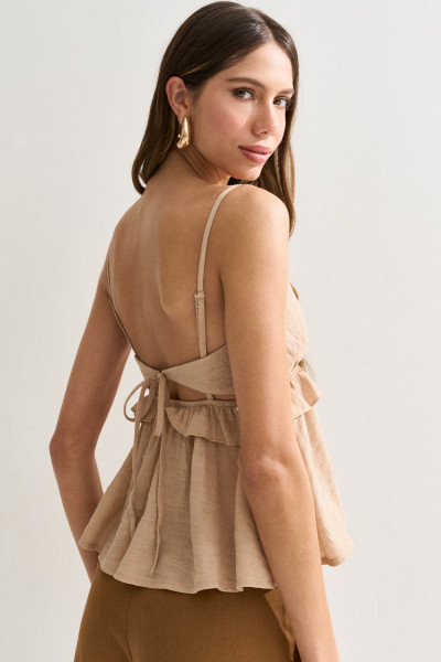 Regata Babado Flora Bege