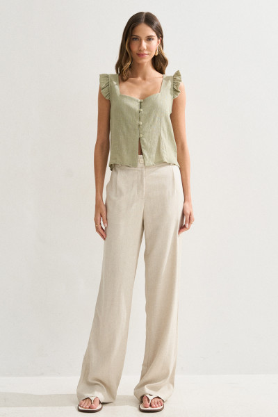 Blusa Babado Gaby Avocado Claro