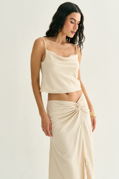 Conjunto Regata e Saia Calla Natural