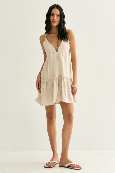 Vestido Curto Clara Natural