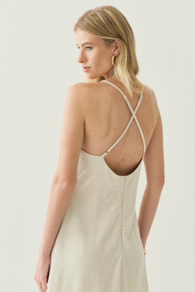 Vestido Costas Cruzadas Anna Natural