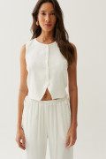 Colete com Botão Julie Off White