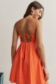 Vestido Curto Costas Vazadas Laranja