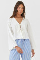 Camisa com Amarração  Off White