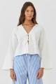 Camisa com Amarração  Off White