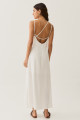 Vestido Midi com Costas Vazadas Off White
