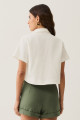 Camisa Cropped com Botão Off White