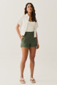 Mini Shorts Lana Verde Militar
