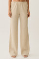 Calça Kiara Listrada Amarração Lateral Bege