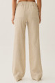 Calça Kiara Listrada Amarração Lateral Bege