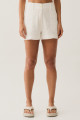 Shorts Botão Linho Celine Off White