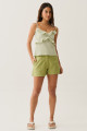 Shorts Botão Linho Celine Verde Avocado