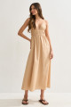 Vestido Midi Olivia Bege