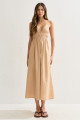 Vestido Midi Olivia Bege