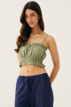 Top Franzido Laís Avocado Claro