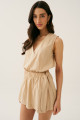 Macaquinho Shorts Saia Helena Bege